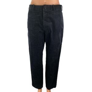Uniqlo Smart Corduroy Men's Black High Rise Straight Tapered Trousers Pants Sz M